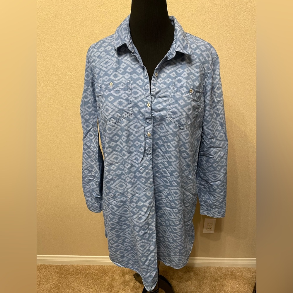 Lucky Brand Blue Denim Shirt Dress Size XL perfect for fall
